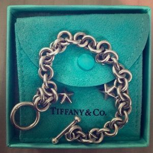 Authentic Tiffany Bag w Silver Toggle Bracelet